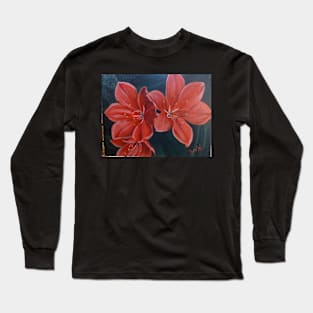 Red Day Lily Long Sleeve T-Shirt